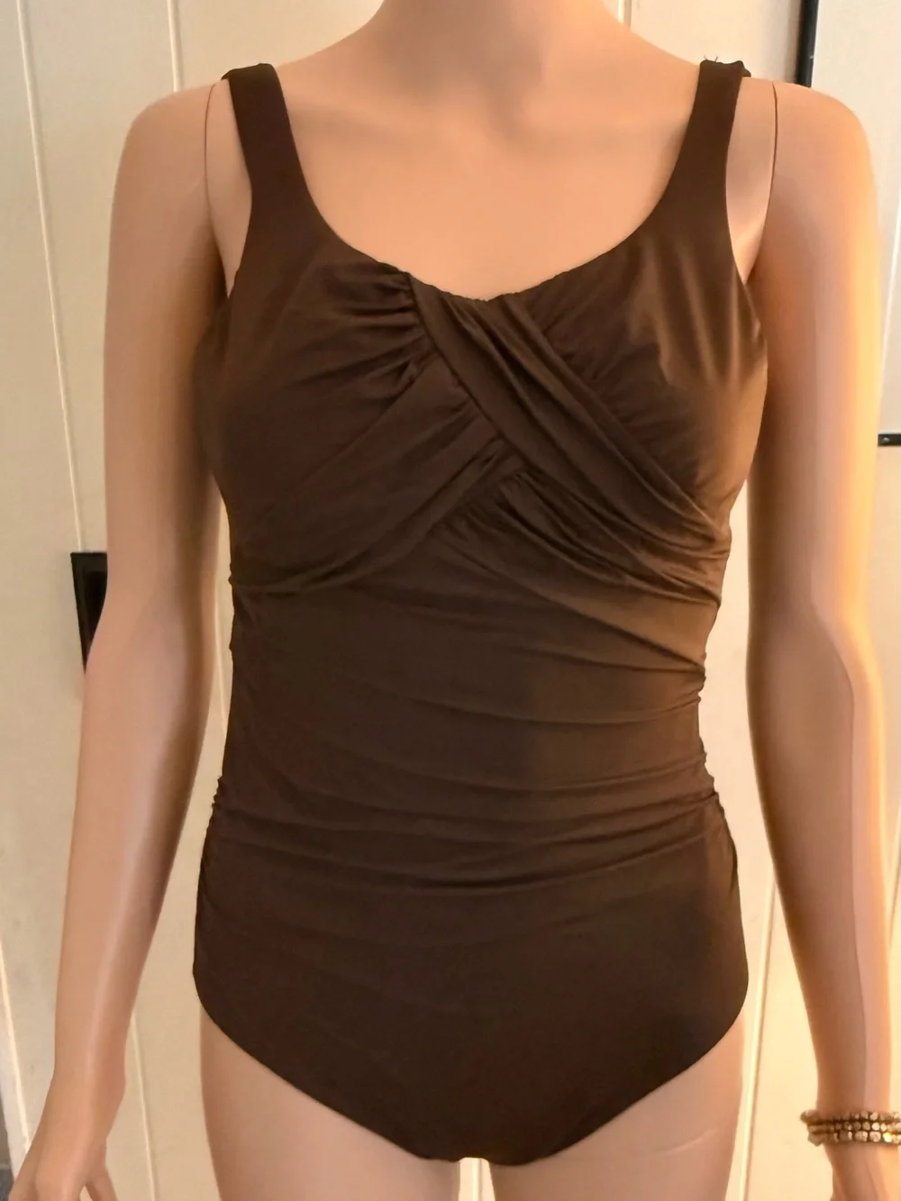 Lands' End Chocolate Brown One-Piece Swimsuit